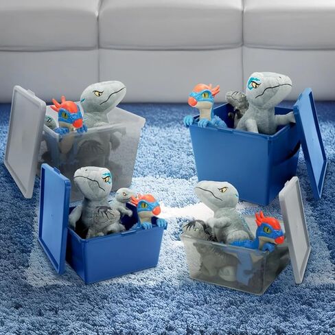 Large Tinted Clear Plastic Stacking Storage Bin with Lid, Grey, 12 in x 12.4 in x 9.4 in in Saudi Arabia