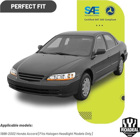 Headlights W/Bulbs for 1998 1999 2000 2001 2002 Honda Accord 2/4 Door Halogen Headlamp Replacement Driver & Passenger Side in Saudi Arabia