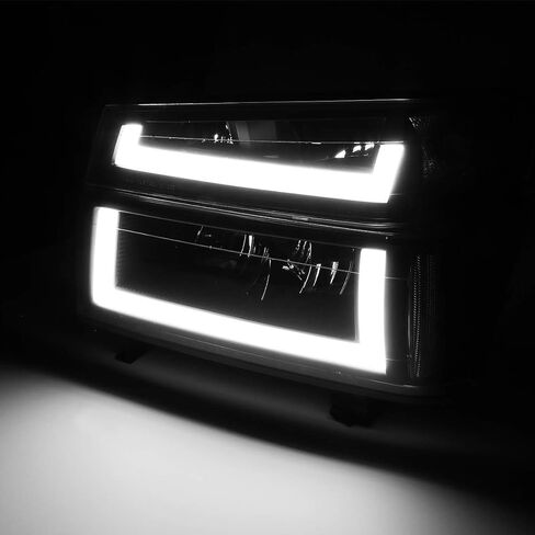 Auto Dynasty Headlights Assembly and Bumper Lamps 4Pcs Dual LED DRL Headlamps Replacement Compatible with Chevy Colorado GMC Canyon Isuzu I-Series 2004-2012, Black Housing Clear Corner in Kuwait