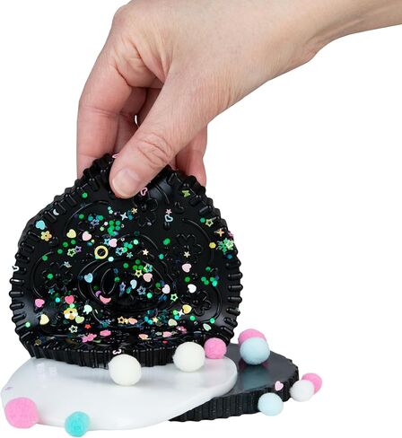 ORB Tabalicious Taba-Pops Jumbo Black TABA Squishy Cookie - Super Soft, Jumbo Sized Sandwich Cookie - Squish, Squeeze, Pinch for Stress Relief - Play Food Squishy Fidget Toys for Kids and Adults in Kuwait