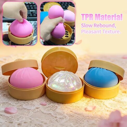 2 Pcs Dumpling Stress Balls – Real Dumpling Squeeze Fidget Sensory Toy, Soft Squeeze Decompression Dough Mystery Box Style Dumplings Set Toy for Anxiety Relief Desk in Saudi Arabia