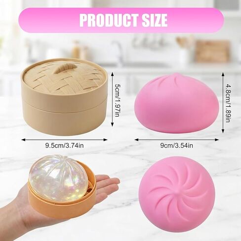 2 Pcs Dumpling Stress Balls – Real Dumpling Squeeze Fidget Sensory Toy, Soft Squeeze Decompression Dough Mystery Box Style Dumplings Set Toy for Anxiety Relief Desk in Saudi Arabia