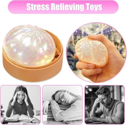 2 Pcs Dumpling Stress Balls – Real Dumpling Squeeze Fidget Sensory Toy, Soft Squeeze Decompression Dough Mystery Box Style Dumplings Set Toy for Anxiety Relief Desk in Saudi Arabia