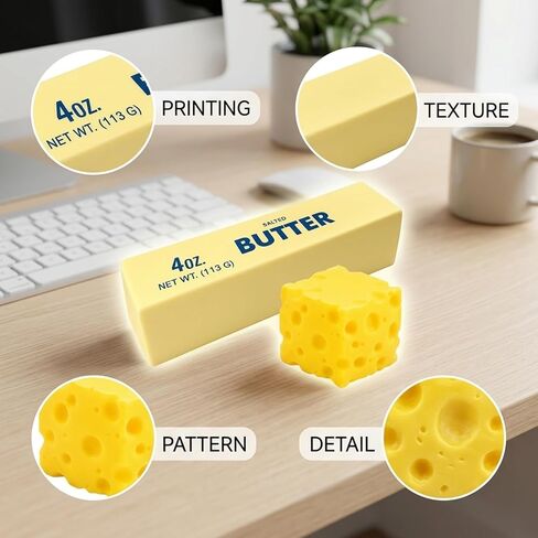 2PCS Cheese Squeeze, Cheese Butter Squeeze Fidget for Adults, Slow Rising Toys Stress Relief and Anxiety Management Tools, Focus Assistance for Students and Office Workers, Daily Use in Saudi Arabia