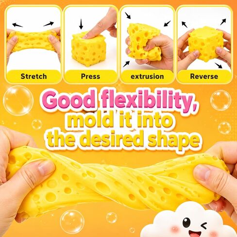 2PCS Cheese Squeeze, Cheese Butter Squeeze Fidget for Adults, Slow Rising Toys Stress Relief and Anxiety Management Tools, Focus Assistance for Students and Office Workers, Daily Use in Saudi Arabia