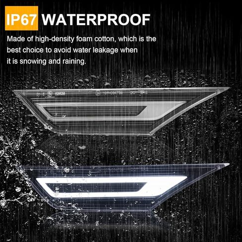 LED Side Marker Light Replacement for Civic (10th Gen) Coupe/Hatchback/Sedan 2016-2021, 2PCS Front Side Position Fender Driving Lamp, Clear Lens in Kuwait