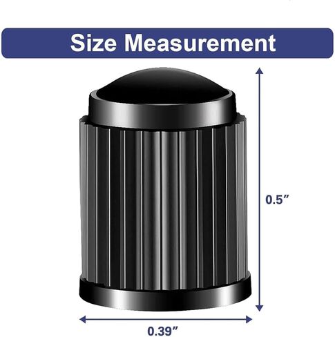 Universal Tire Valve Dust Caps, 0.39 x 0.5 inch, 10-Pack, Black in Saudi Arabia