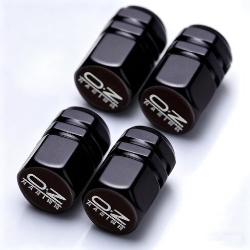 4Pcs Black Tire Valve Stem Caps, Aluminum Alloy Letter Pattern Valve Caps for Cars Trucks SUVs in Kuwait
