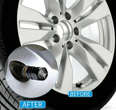 4Pcs Black Tire Valve Stem Caps, Aluminum Alloy Letter Pattern Valve Caps for Cars Trucks SUVs in Kuwait