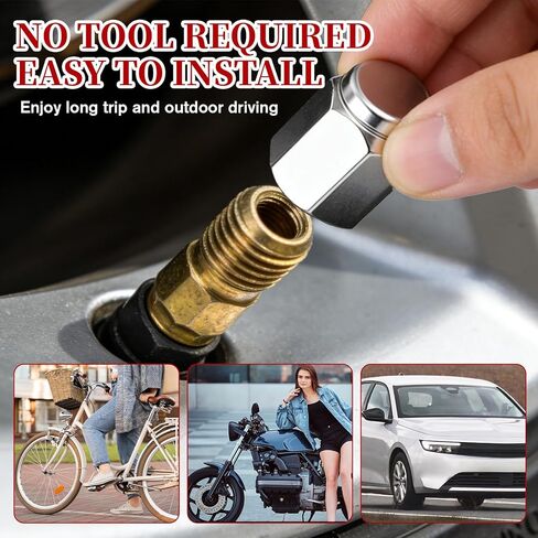 24 Pcs Metal Valve Stem Caps, Hexagon Valve Stem Caps, Silver Dust Proof Tire Valves Covers for Cars, Trucks, Motorbikes, Bikes in Saudi Arabia