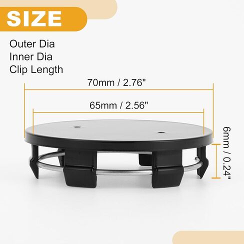 4 Pcs 70mm 2.76" OD - Universal Car Wheel Hub Center Caps - Car SUV Trucks Auto Hub Covers Scratch Resistant Rustproof - Durable Plastic Gloss Black in Kuwait