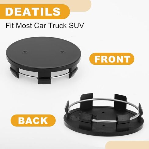4 Pcs 70mm 2.76" OD - Universal Car Wheel Hub Center Caps - Car SUV Trucks Auto Hub Covers Scratch Resistant Rustproof - Durable Plastic Gloss Black in Kuwait