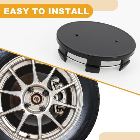 4 Pcs 70mm 2.76" OD - Universal Car Wheel Hub Center Caps - Car SUV Trucks Auto Hub Covers Scratch Resistant Rustproof - Durable Plastic Gloss Black in Kuwait