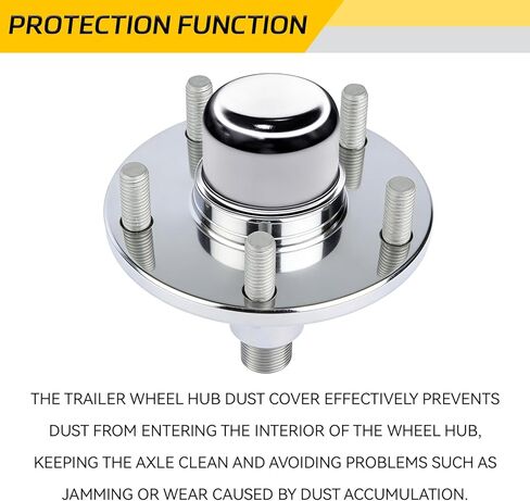 2PCS 1.98" Trailer Hub Dust Caps, Trailer Axle Caps Kit, Wheel Bearing Dust Cap Cup Grease Cover Replacement, Hub Bearing Cover Compatible with 2000-3500 lbs Lube Towed Vehicle Camper RV in Saudi Arabia