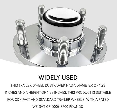 2PCS 1.98" Trailer Hub Dust Caps, Trailer Axle Caps Kit, Wheel Bearing Dust Cap Cup Grease Cover Replacement, Hub Bearing Cover Compatible with 2000-3500 lbs Lube Towed Vehicle Camper RV in Saudi Arabia