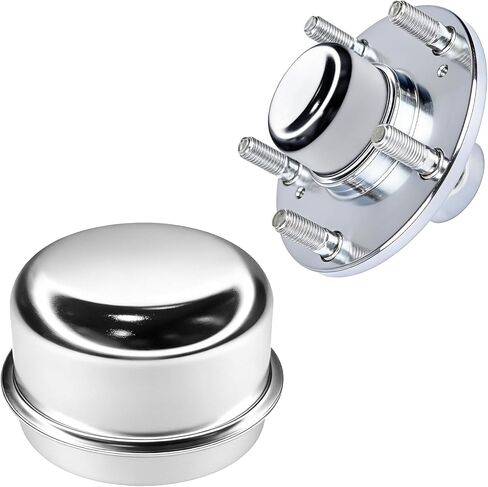 2PCS 1.98" Trailer Hub Dust Caps, Trailer Axle Caps Kit, Wheel Bearing Dust Cap Cup Grease Cover Replacement, Hub Bearing Cover Compatible with 2000-3500 lbs Lube Towed Vehicle Camper RV in Saudi Arabia