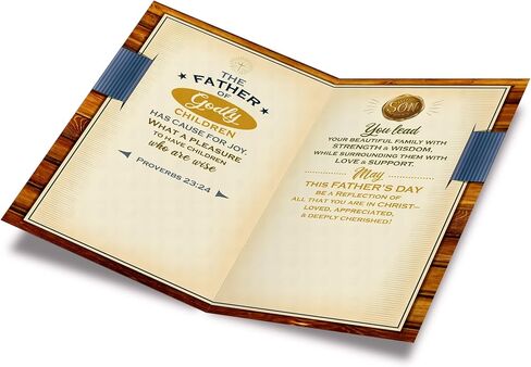 Prime Greetings Religious Son Father's Day Card, Made in America, Eco-Friendly, Thick Card Stock with Premium Envelope 5in x 7.75in, Packaged in Protective Mailer in Kuwait