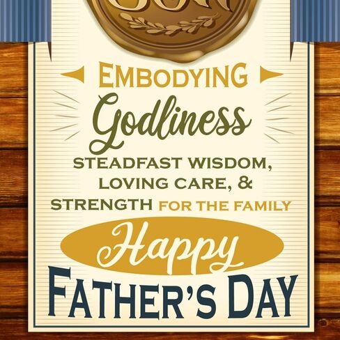 Prime Greetings Religious Son Father's Day Card, Made in America, Eco-Friendly, Thick Card Stock with Premium Envelope 5in x 7.75in, Packaged in Protective Mailer in Kuwait