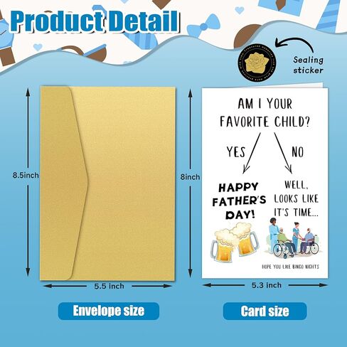 Funny Fathers Day Card for Dad, Humor Nursing Home Fathers Day Card from Daughter Son Children, Funny Father‘s Day Cards for Dad Grandpa Stepdad, Am I Your Favorite Child? in Saudi Arabia