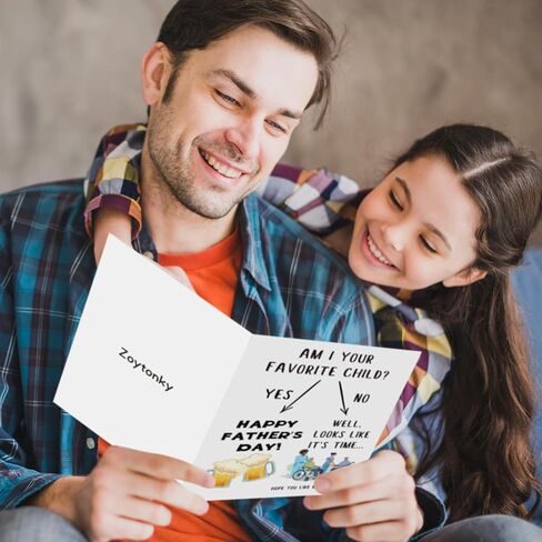 Funny Fathers Day Card for Dad, Humor Nursing Home Fathers Day Card from Daughter Son Children, Funny Father‘s Day Cards for Dad Grandpa Stepdad, Am I Your Favorite Child? in Saudi Arabia