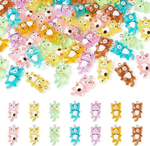 Craftdady Luminous Mini Resin Animals Charms 3D Cute Animal Charms Glow in the Dark Transparent Kawaii Animal Pendants for DIY Craft Jewelry Making Supplies in Kuwait