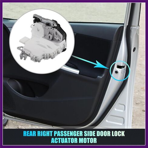 Rear Right Passenger Side Power Door Lock Actuator Motor for Audi A4 A5 A6 A7 A8 Q3 Q5 Q7 Door Latch Actuator Assembly No.8K0839016G/8K0839016D White Premium Fit Design in Kuwait