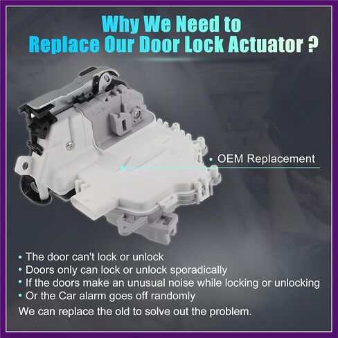 Rear Right Passenger Side Power Door Lock Actuator Motor for Audi A4 A5 A6 A7 A8 Q3 Q5 Q7 Door Latch Actuator Assembly No.8K0839016G/8K0839016D White Premium Fit Design in Kuwait