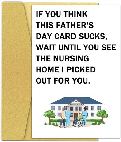 Funny Fathers Day Card for Dad, Humor Nursing Home Fathers Day Card from Daughter Son Children, Funny Father‘s Day Cards for Dad Grandpa Stepdad, Am I Your Favorite Child? in Saudi Arabia