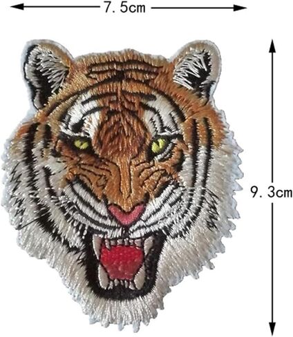 3 Pcs Tiger Face Sew on or Iron on Embroidery Patches for Jeans, Shirts, Hoodies, Blouses, Bags, Caps, Backpacks, Purses, Tiger Face Appliques, Embroidered Appliqué in Kuwait
