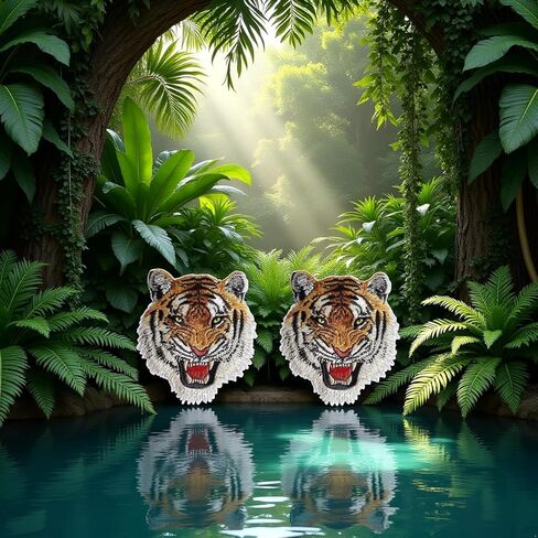 3 Pcs Tiger Face Sew on or Iron on Embroidery Patches for Jeans, Shirts, Hoodies, Blouses, Bags, Caps, Backpacks, Purses, Tiger Face Appliques, Embroidered Appliqué in Kuwait