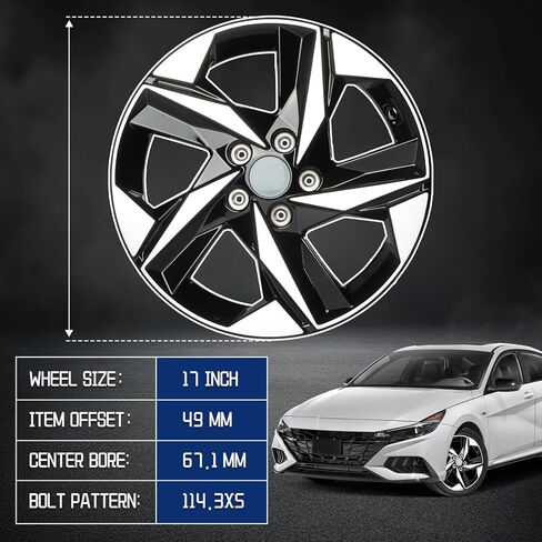 New Replacement Rim 17"x7" Silver Premium Aluminum Alloy Wheel Rims Fit for Hyundai Elantra 2021 2022 2023, Direct Fit and OE Stock Specs 17x7 inch Rim in Saudi Arabia