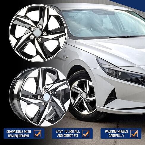 New Replacement Rim 17"x7" Silver Premium Aluminum Alloy Wheel Rims Fit for Hyundai Elantra 2021 2022 2023, Direct Fit and OE Stock Specs 17x7 inch Rim in Saudi Arabia