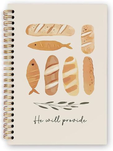 dvhdajed Christian Jesus Feeds the 5000 Spiral Notebook, Religious Fish and Loaves Journaling Notebooks, Bible Verse Spiral Journal, Christian Office School Supplies Gifts for Women Men, 5.5x8.3 Inch in Saudi Arabia