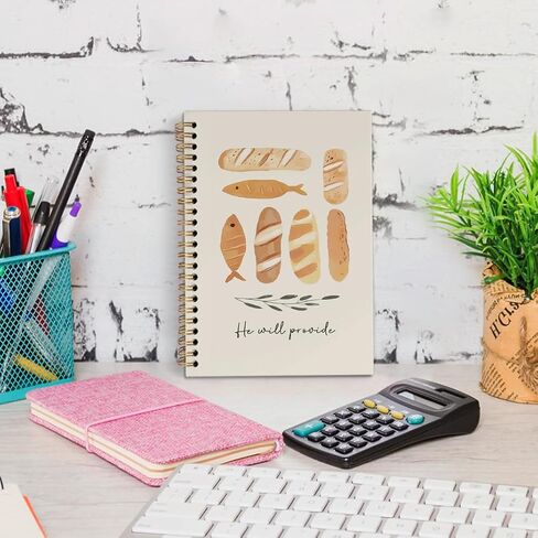 dvhdajed Christian Jesus Feeds the 5000 Spiral Notebook, Religious Fish and Loaves Journaling Notebooks, Bible Verse Spiral Journal, Christian Office School Supplies Gifts for Women Men, 5.5x8.3 Inch in Saudi Arabia