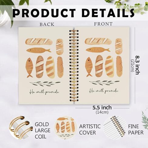 dvhdajed Christian Jesus Feeds the 5000 Spiral Notebook, Religious Fish and Loaves Journaling Notebooks, Bible Verse Spiral Journal, Christian Office School Supplies Gifts for Women Men, 5.5x8.3 Inch in Saudi Arabia