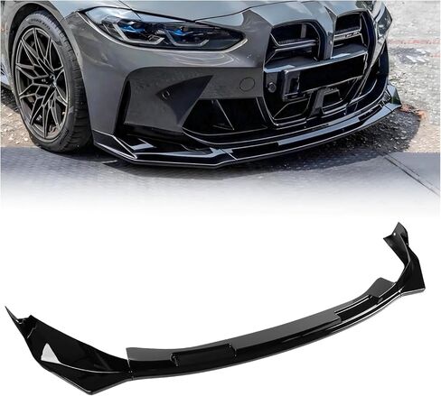 Front Bumper Lip Compatible with 2021-2026 BMW G80 M3 G82 G83 M4, Gloss Black V-Style Air Splitter Chin Body Kit in Saudi Arabia