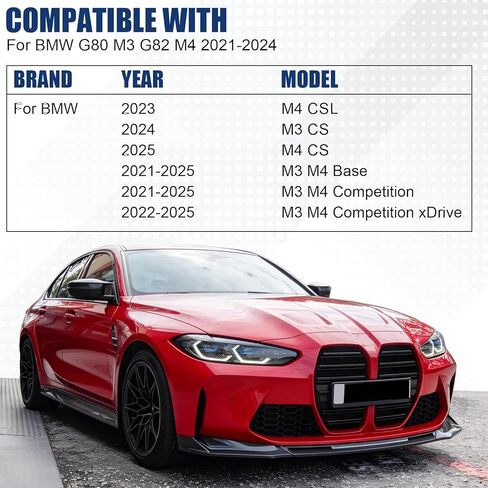 Front Bumper Lip Compatible with 2021-2026 BMW G80 M3 G82 G83 M4, Gloss Black V-Style Air Splitter Chin Body Kit in Saudi Arabia