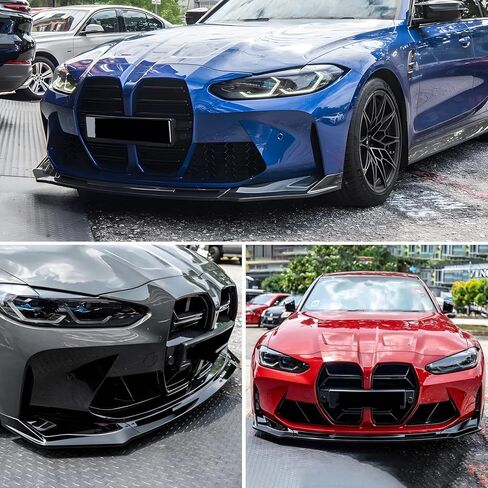 Front Bumper Lip Compatible with 2021-2026 BMW G80 M3 G82 G83 M4, Gloss Black V-Style Air Splitter Chin Body Kit in Saudi Arabia