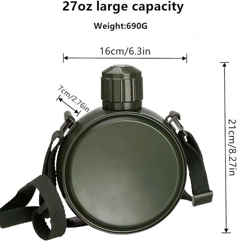 OutdoorPioneer Lightweight Insulated Canteen - 27oz Portable Stainless Steel Water Bottle with Compass Cap - Perfect for Hiking, Camping, Cycling, and Travel - Includes Gift Camo Bag in Saudi Arabia