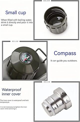 OutdoorPioneer Lightweight Insulated Canteen - 27oz Portable Stainless Steel Water Bottle with Compass Cap - Perfect for Hiking, Camping, Cycling, and Travel - Includes Gift Camo Bag in Saudi Arabia