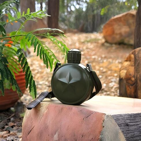 OutdoorPioneer Lightweight Insulated Canteen - 27oz Portable Stainless Steel Water Bottle with Compass Cap - Perfect for Hiking, Camping, Cycling, and Travel - Includes Gift Camo Bag in Saudi Arabia