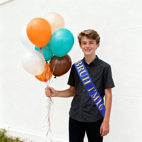 Canitor BRUH I'M 16 Birthday Sash Happy Funny 16th Birthday Decorations For Boy Girl 16 Year Old Boy Gifts (black) in Saudi Arabia