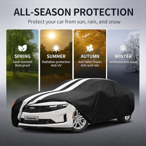 Multi-Layer Car Cover Custom Fit for Chevrolet Camaro ZL1 SS Z28 (1970-2026), 100% Waterproof All Weather for Automobiles, Gift with Towel, Heavy Duty Car Covers for Rain Sun UV Protection. in Saudi Arabia