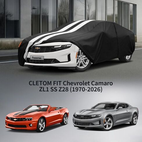 Multi-Layer Car Cover Custom Fit for Chevrolet Camaro ZL1 SS Z28 (1970-2026), 100% Waterproof All Weather for Automobiles, Gift with Towel, Heavy Duty Car Covers for Rain Sun UV Protection. in Saudi Arabia