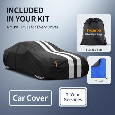 Multi-Layer Car Cover Custom Fit for Chevrolet Camaro ZL1 SS Z28 (1970-2026), 100% Waterproof All Weather for Automobiles, Gift with Towel, Heavy Duty Car Covers for Rain Sun UV Protection. in Saudi Arabia