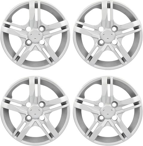 SCITOO Silver Hubcaps, 4pcs, 13", fits Most Cars, Easy Install, Stylish & Enduring in Kuwait
