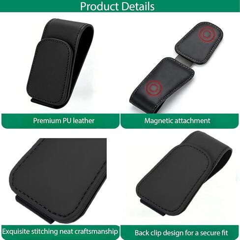Sunglasses Holder for Car, Leather Eyeglass Clip, Magnetic Ticket Card Clip, Universal Car Sun Visor Storage Multi-Functional Interior Accessory for SUV Pickup Trucks in Saudi Arabia