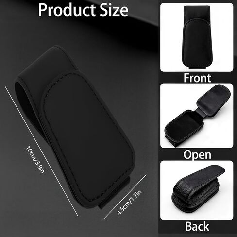 Sunglasses Holder for Car, Leather Eyeglass Clip, Magnetic Ticket Card Clip, Universal Car Sun Visor Storage Multi-Functional Interior Accessory for SUV Pickup Trucks in Saudi Arabia