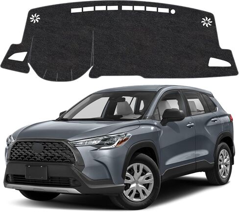 Dash Cover Mat Compatible with Toyota Corolla Cross 2022-2026 Non-Slip Dashboard Cover Mat Sunshade UV Rays Protector Interior Accessories in Kuwait