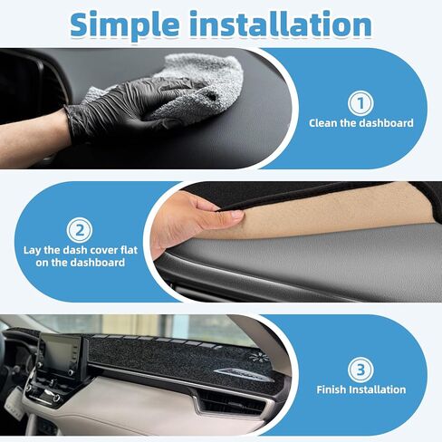 Dash Cover Mat Compatible with Toyota Corolla Cross 2022-2026 Non-Slip Dashboard Cover Mat Sunshade UV Rays Protector Interior Accessories in Kuwait